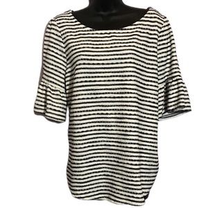 Green Envelope — Navy Striped Top size 1X